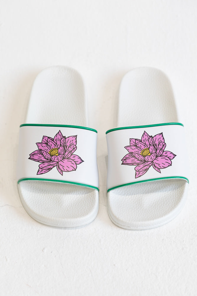 Lotus Flower Slides [White]